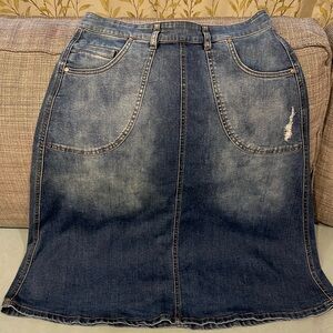 Pilcro by Antropologie denim A line midi skirt